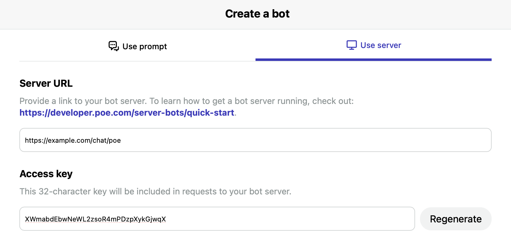Create a Server Bot on Poe